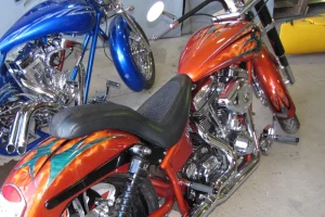 motorcycle with custom seat